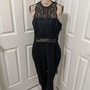 Topshop Lace Overlay Jumpsuit